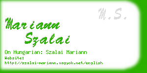 mariann szalai business card